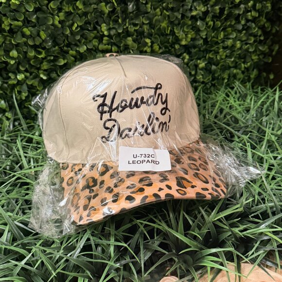 Howdy Darlin' Trucker Hat - Leopard Brim - Adjustable Snapback - Picture 2 of 3